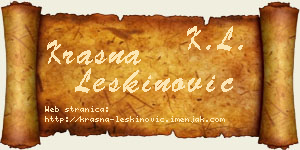 Krasna Leškinović vizit kartica